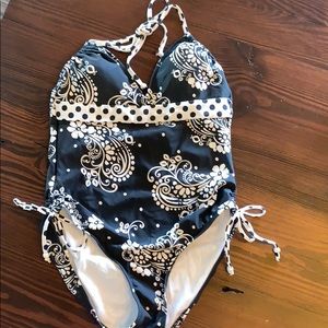 Halter style one piece swimsuit